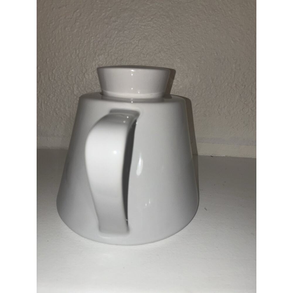 Ikea Modern LARGE (1.8L) White Porcelain Teapot w Lid Art Deco Danish MCM - Picture 3 of 8